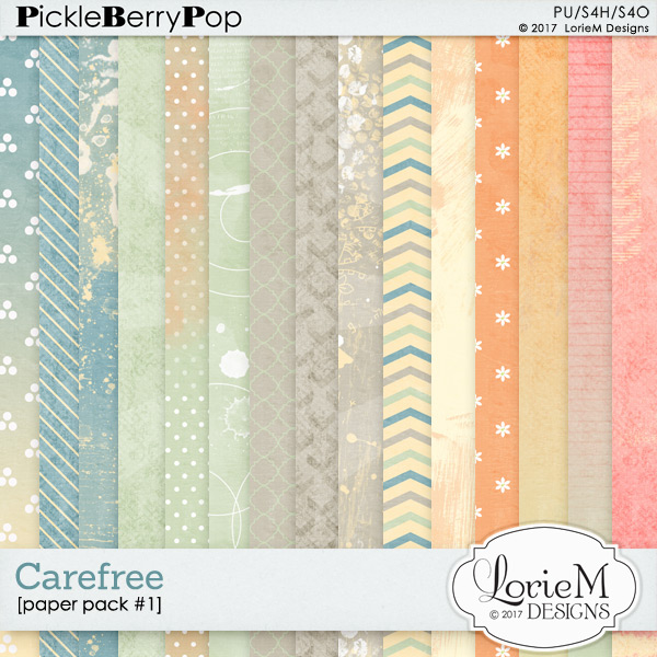 Carefree Digital Paper Pack #1