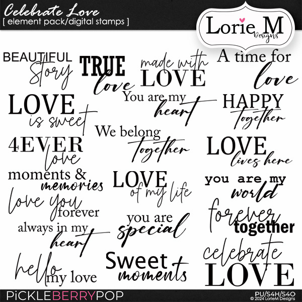 Celebrate Love Digital Stamps