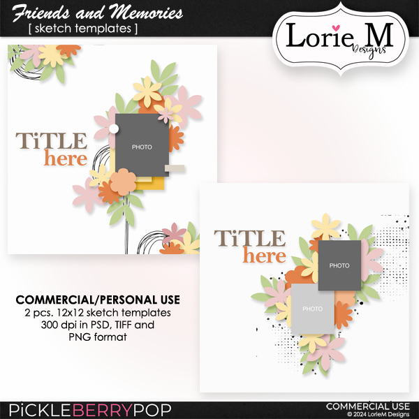 Friends And Memories Sketch Templates