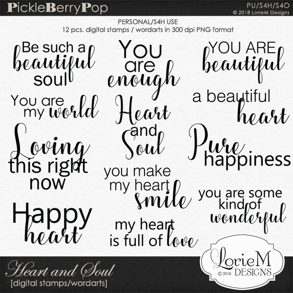 Heart and Soul Digital Stamps