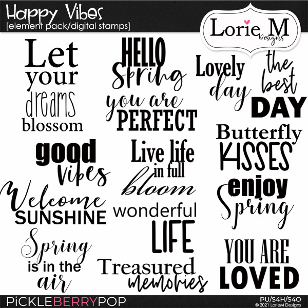 Happy Vibes Digital Stamps
