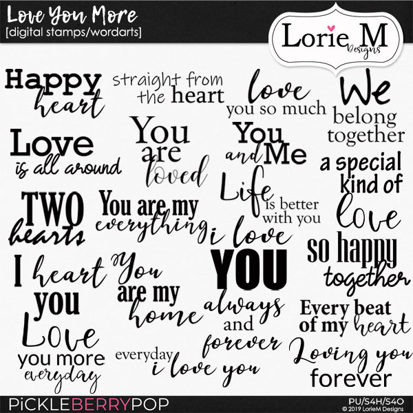 Love You More Digital Stamps