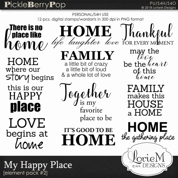 My Happy Place Digital Stamps