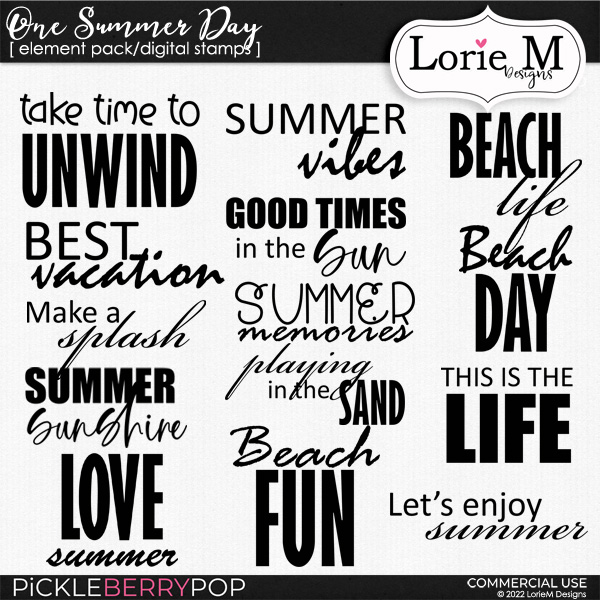 One Summer Day Digital Stamp by LorieM Designs