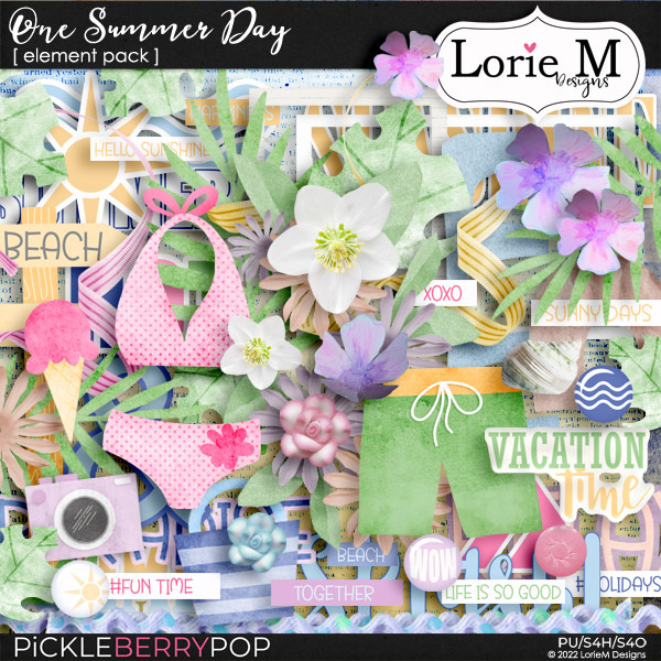 One Summer Day Element Pack by LorieM Designs