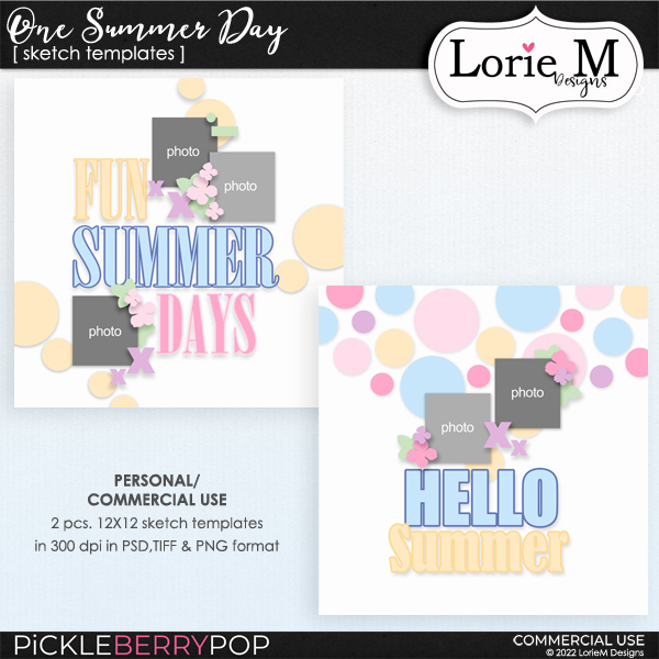 One Summer Day Sketch Templates by LorieM Designs