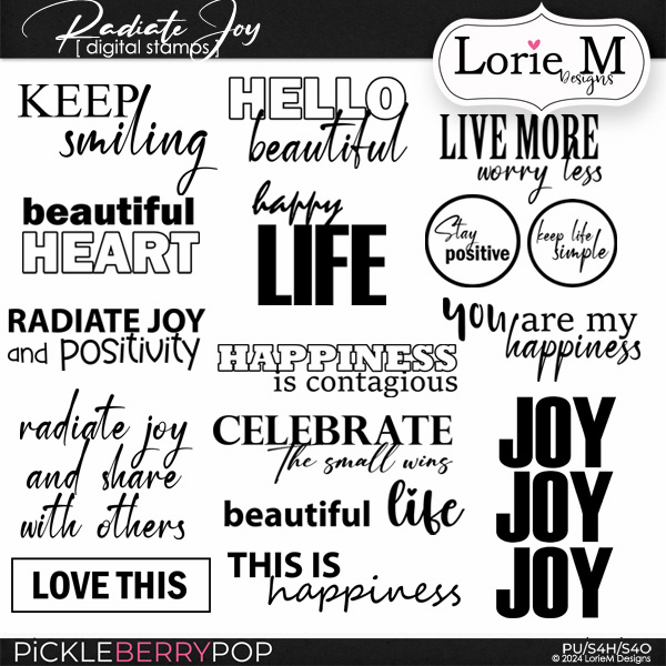 Radiate Joy Digital Stamps