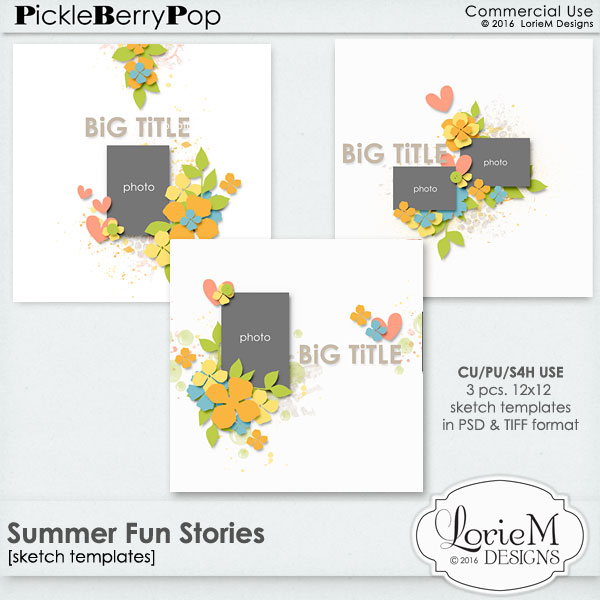 Summer Fun Stories Sketch Templates