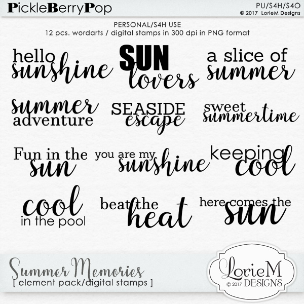 Summer Memories Digital Stamps