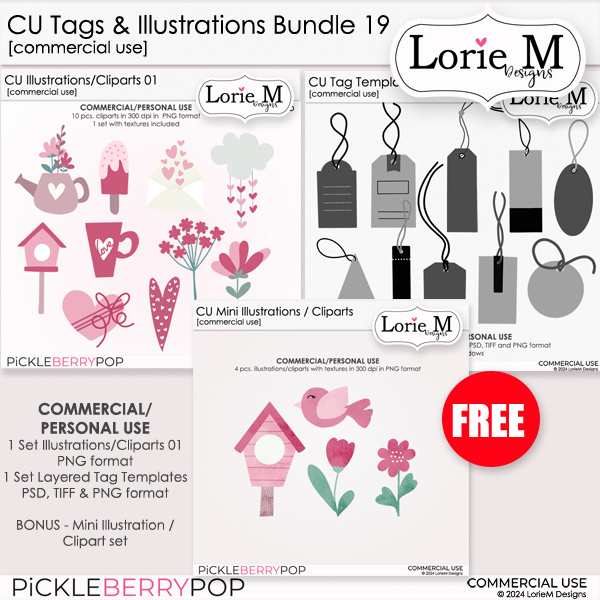 CU Tags & Illustrations Bundle 19 + FWP