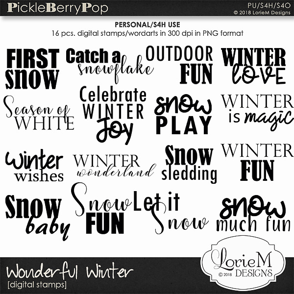 Wonderful Winter Digital Stamps