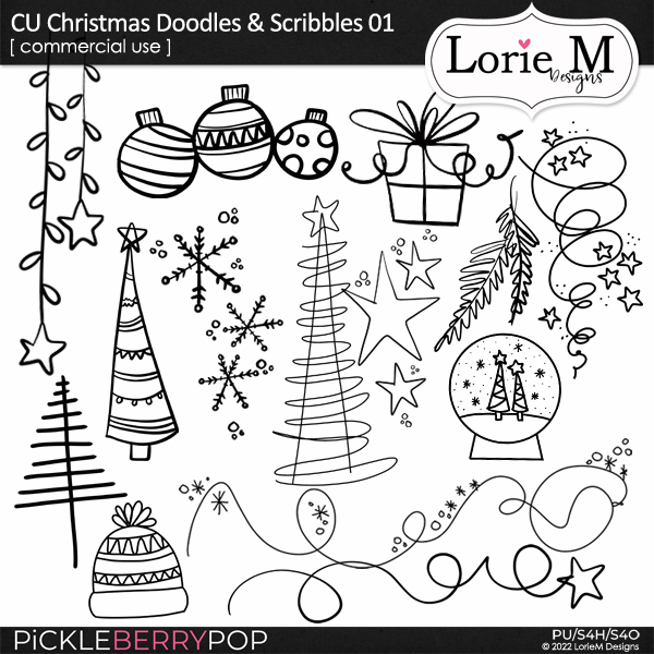 CU Christmas Doodles & Scribbles 01