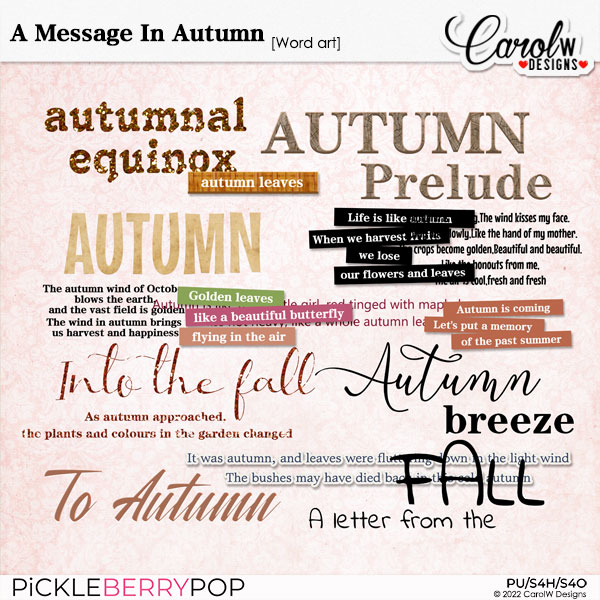 A Message In Autumn-Word art