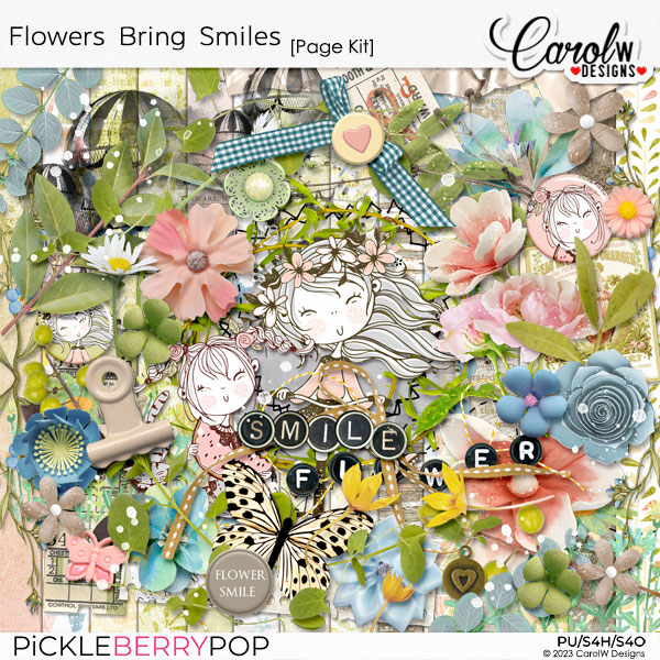 Flowers Bring Smiles-Page Kit