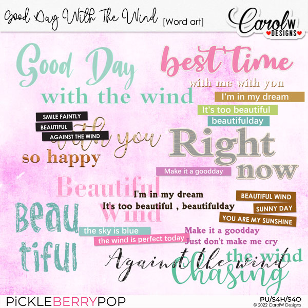 Good Day With The Wind-Word art by CarolW Designs