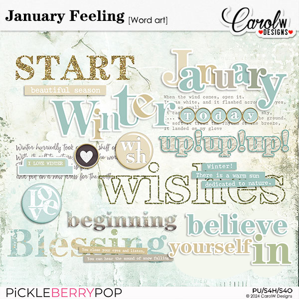 January Feeling-Word art