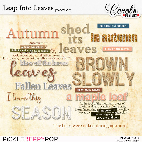 Leap Into Leaves-Word art