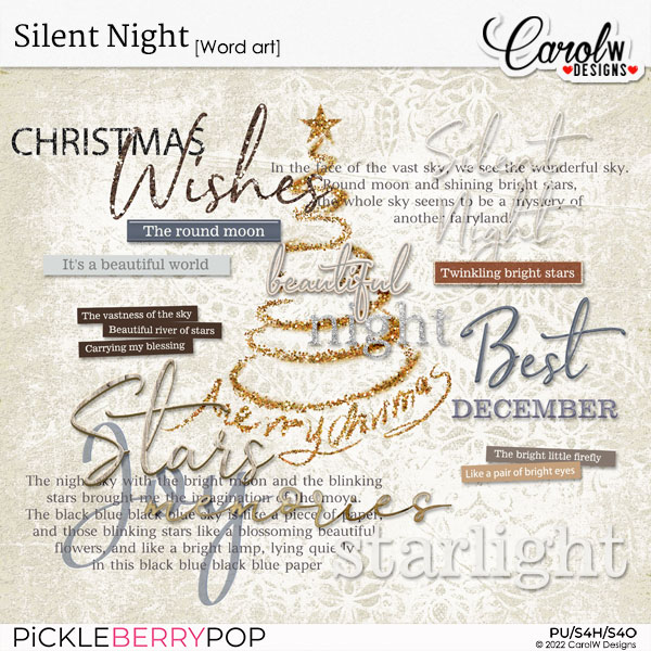 Silent Night-Word art