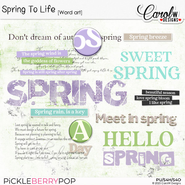 Spring To Life-Word art