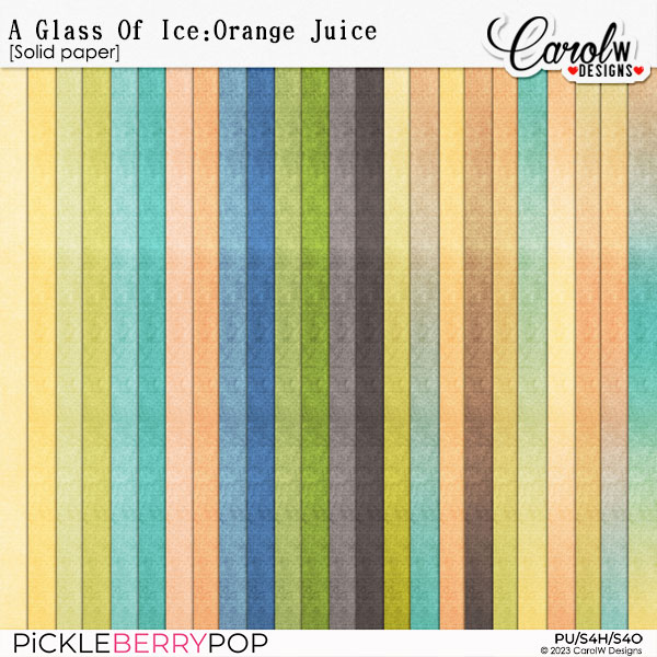 A Glass Of Ice:Orange Juice-Solid paper