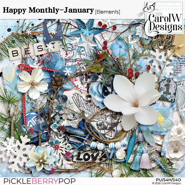 Happy Monthly-{January} Elements