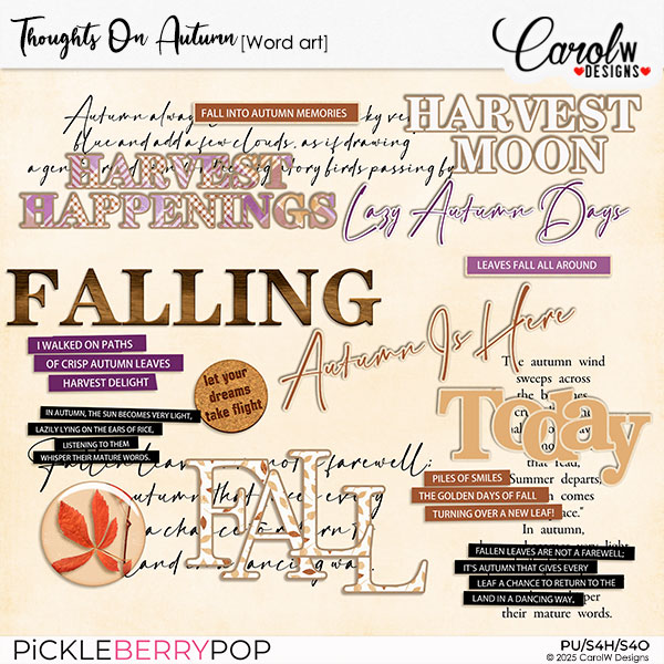 Thoughts On Autumn-Word art