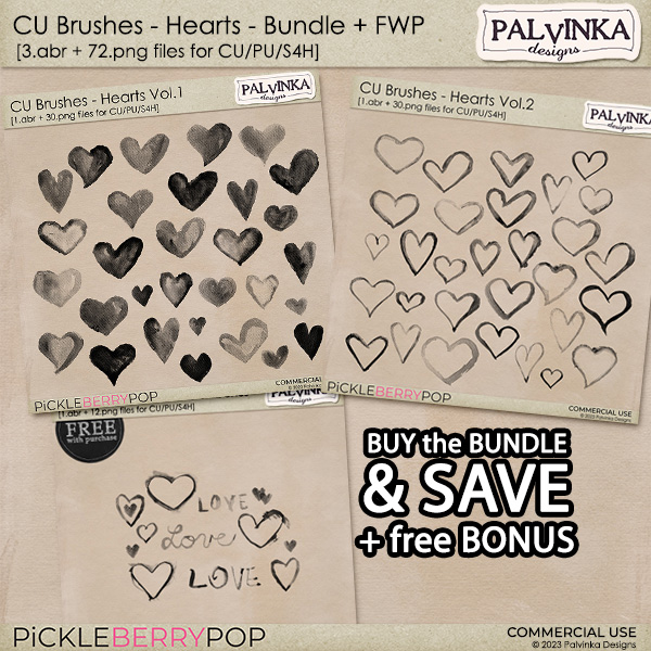 CU Brushes Hearts BUNDLE + FWP