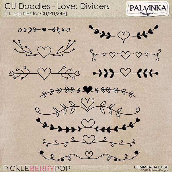 CU Doodles - Love Dividers