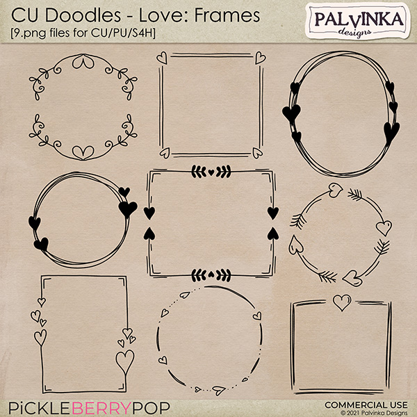 CU Doodles - Love Frames