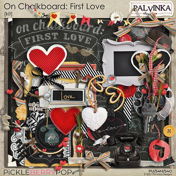 On Chalkboard: First Love Kit