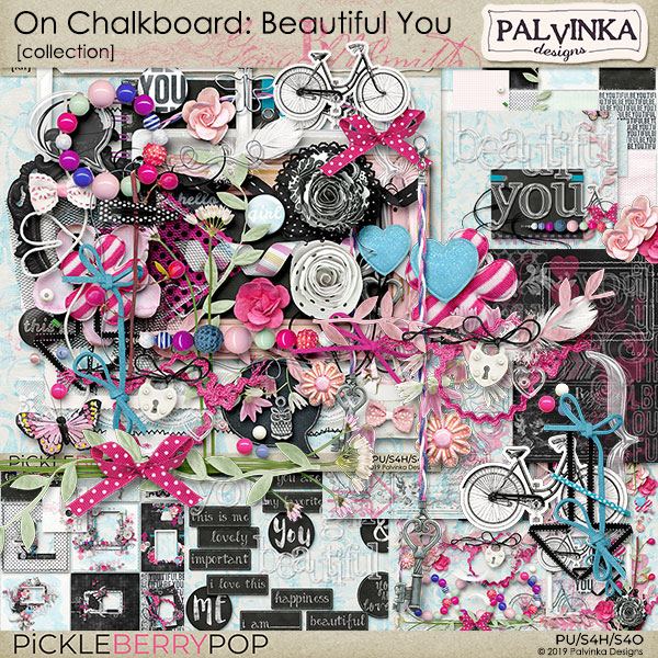 On Chalkboard: Beautiful You Collection