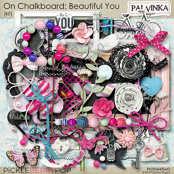 On Chalkboard: Beautiful You Kit and Alpha