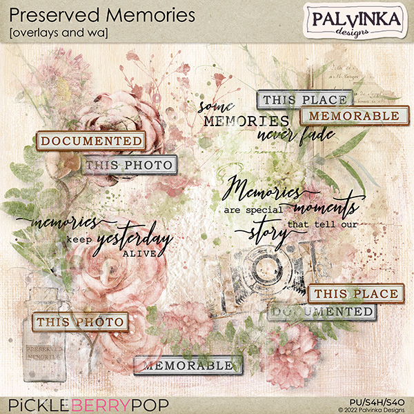 Preserved Memories Overlays and Wordart