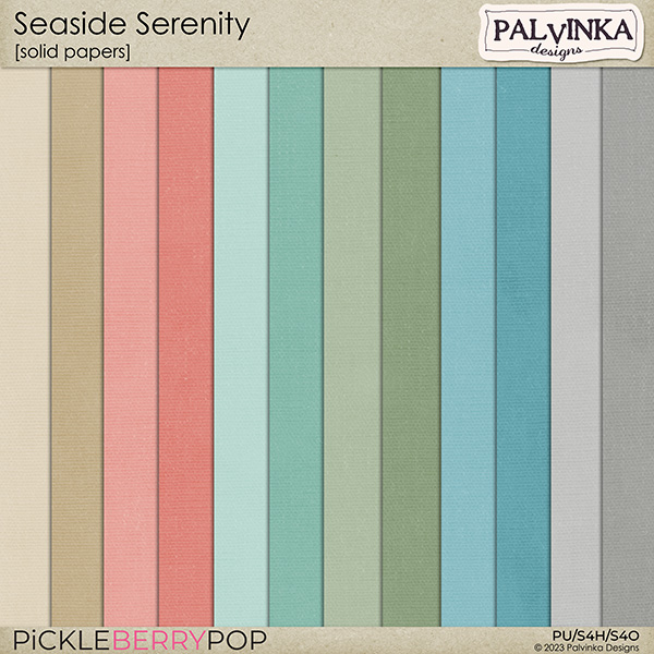 Seaside Serenity Solid Papers