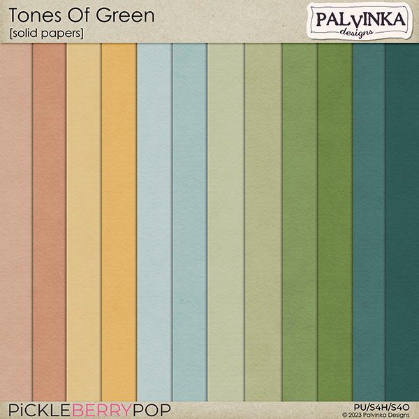 Tones Of Green Solid Papers