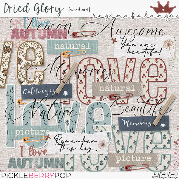 DRIED GLORY WORD ART