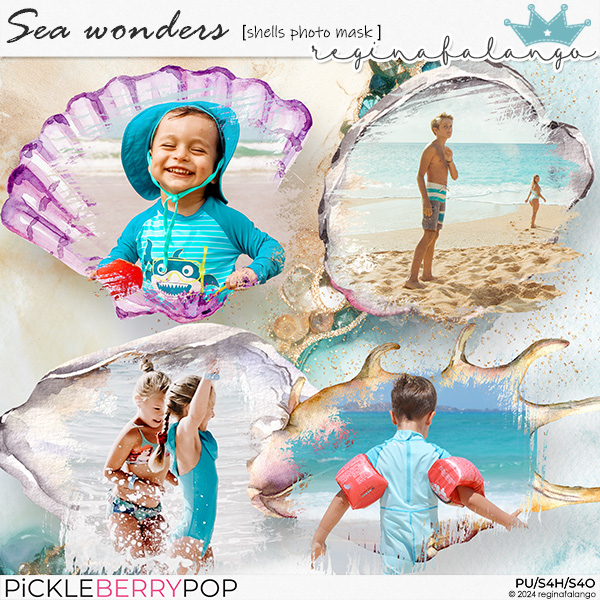 SEA WONDERS SHELLS PHOTO MASK