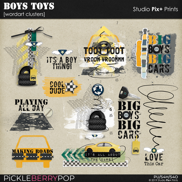 Boys Toys - Wordart Clusters