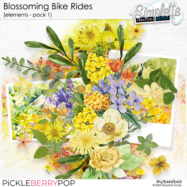 Blossoming Bike Rides (elements - pack 1) by Simplette