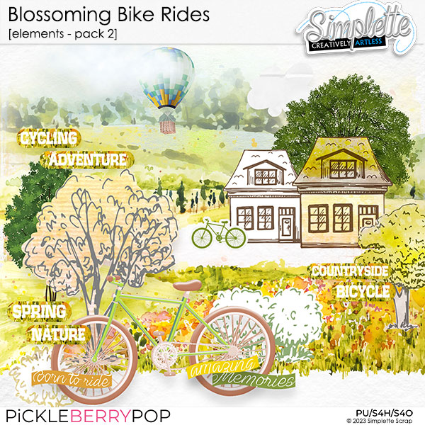 Blossoming Bike Rides (elements - pack 2) by Simplette