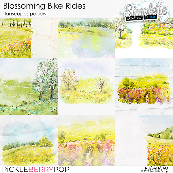 Blossoming Bike Rides (landscapes papers) by Simplette