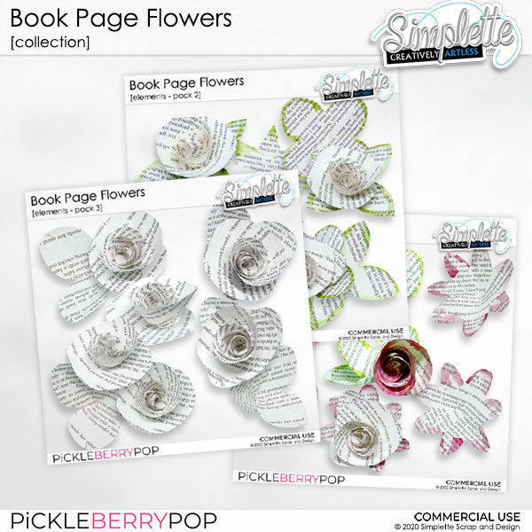 Book page Flowers (CU elements) BUNDLE