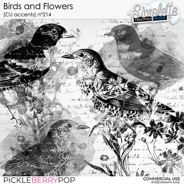 Birds and Flowers (CU accents) 214 by Simplette