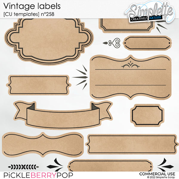 Vintage Labels (CU templates) 258 by Simplette