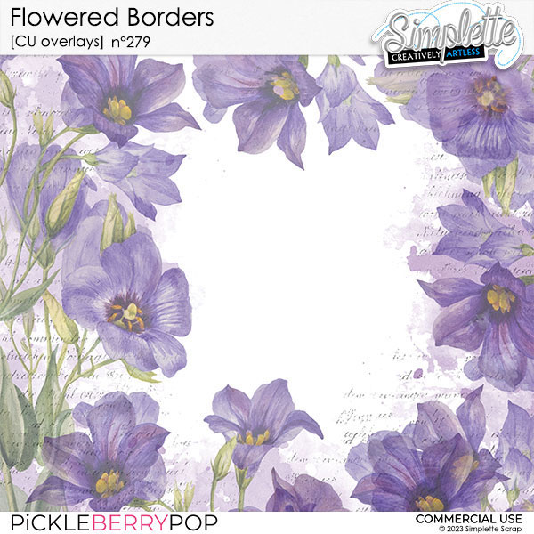 Flowered borders (CU overlays) 279 by Simplette