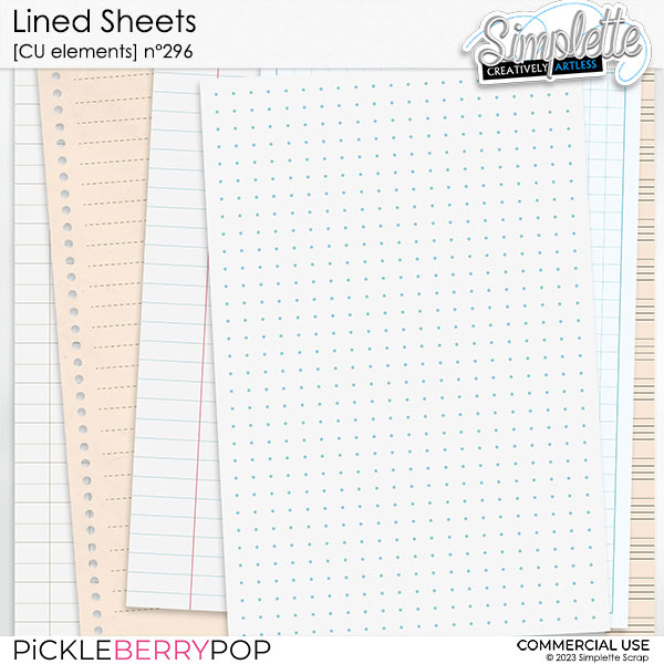 Lined Sheets (CU elements) 296 by Simplette