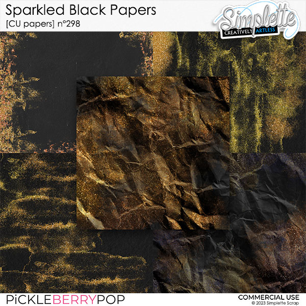 Sparkled Black Papers (CU papers) 298 by Simplette