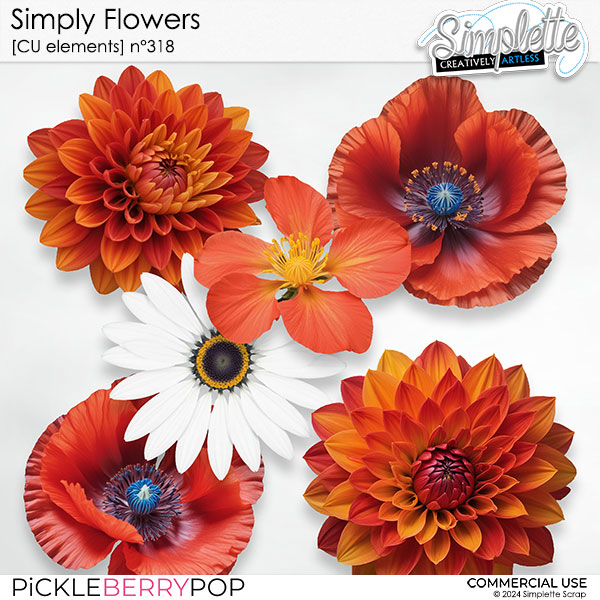 Simply Flowers (CU elements) 318 by Simplette