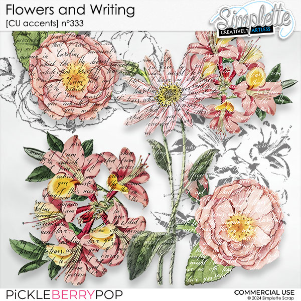 Flowers and Writing (CU accents) 333 by Simplette