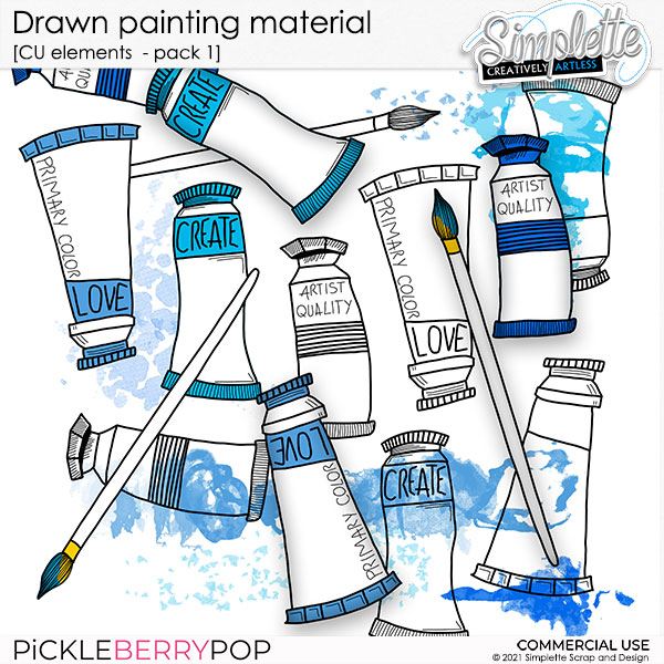 Drawn painting material (CU elements) pack 1 by Simplette